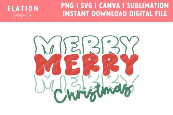 Merry Christmas Stacked Retro SVG PNG Review